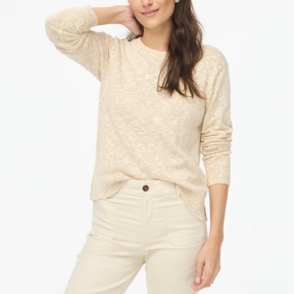 J. Crew Light Khaki Beige Crewneck Beach Sweater Size XXL‎ NWT